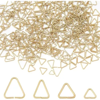 1 caja de 400 Uds. Anillo de salto triangular, anillos de salto abiertos, Clip de pellizco, fianzas, anillo de salto abierto dorado, Clip de pellizco, gotas para colgar, kit de fabricación de latón