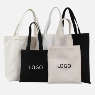 Bolso de mano de algodón con logotipo impreso personalizado, bolsa de compras de lona, respetuoso con el medio ambiente, gran oferta, 12Oz