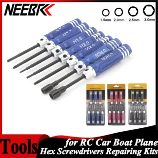 NEEBRC 4 Uds 7 Uds destornilladores hexagonales 4 en 1 6 en 1 8 en 1 destornillador 1,5 2,0 2,5 3,0mm Kit de herramientas para RC avión FPV Drone coche barco Robot