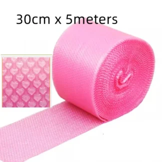 Caja de regalo de burbujas para pequeñas empresas, paquete de envoltura de embalaje, película de corazón de amor, Color rosa y rojo, 30cm x 5 metros