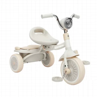 UBRAVOO Triciclo de Bebé, Triciclo Plegable para Niños Pequeños con Pedales, Ruedas Únicas de PU con Elasticidad Efecto Amortiguador, Luces Geniales, Primer Triciclo Andador para Bebés de 1-5 Años Niñas, Niños