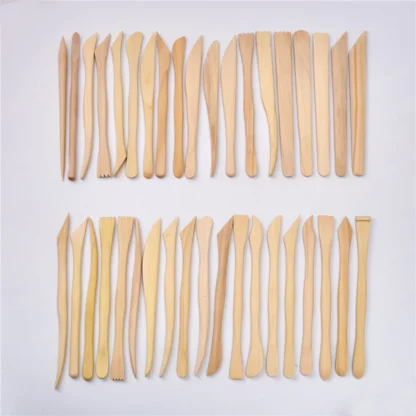 Cuchillo de escultura de arcilla de madera para tallar, afilado de cerámica, figuritas pequeñas, herramientas, 8 pulgadas, 38 piezas