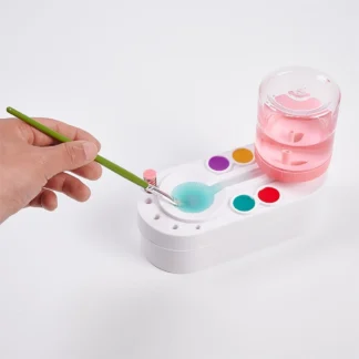 Limpiador de pinceles de pintura con botón de drenaje, herramienta de Bellas Artes, pintura al óleo de agua, pluma de acuarela Gouache, Cubo de limpieza