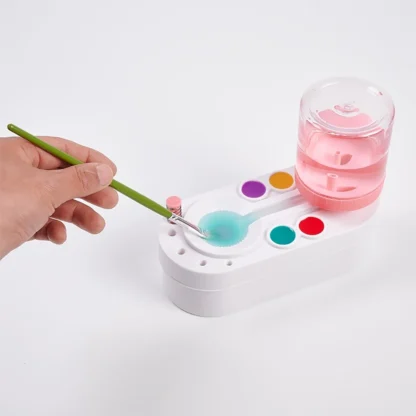 Limpiador de pinceles de pintura con botón de drenaje, herramienta de Bellas Artes, pintura al óleo de agua, pluma de acuarela Gouache, Cubo de limpieza
