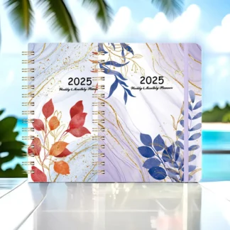 A5 2025 365 días calendario inglés cuaderno planificador semanal objetivos hábitos rastreadores Kawaii Agenda planificador diario horarios organizador
