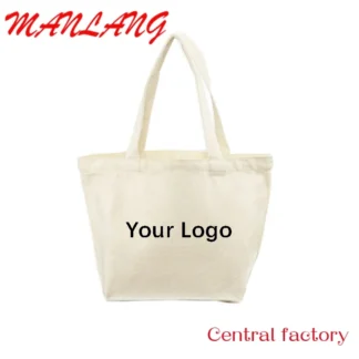 Bolsas de mano de lona de algodón con logotipo impreso personalizado para compras