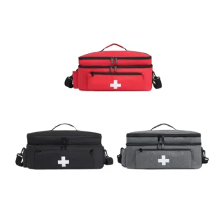 Bolsa de primeros auxilios Estuche de transporte Cremallera suave Bolsa de almacenamiento médico multifuncional portátil para acampar al aire libre Gimnasio Viajes Oficina