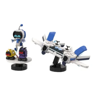 MOC Astro Bot, modelo de bloques de construcción, figura de juego de aventura cósmica, ensamblaje de Robot de dibujos animados creativo, ladrillos DIY, juguetes, regalos para niños