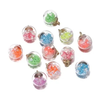 5 uds bola de cristal luminosa colgante pendientes COLLAR COLGANTE lentejuelas coloridas bola de cristal DIY accesorios de joyería hechos a mano