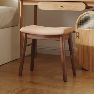 Taburete de silla de montar de madera de caucho de primera calidad, silla de tocador de terciopelo suave, banco de Piano ergonómico, asiento de maquillaje transpirable para dormitorio