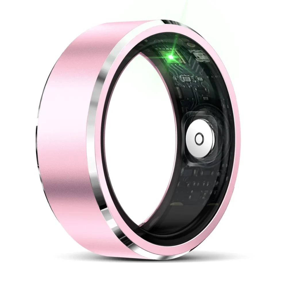 Nuevo Anillo inteligente rosa resistente al agua, frecuencia cardíaca, oxígeno en sangre, seguimiento del sueño, monitoreo de fotos, modo multideporte, carga magnética