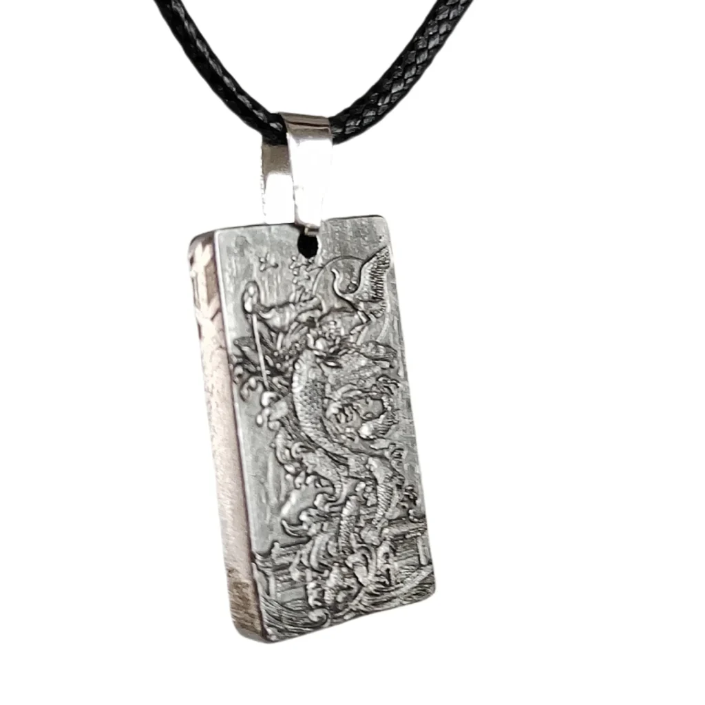 Colgante de meteorito Muonionalusta de hierro Natural, colección de rebanadas de meteorito, 10,5g, LK010