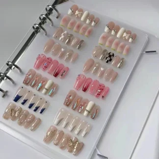 Libro de diseño de práctica de pintura de uñas fácil, punta de diseño de manicura, álbumes de exhibición de almacenamiento de PVC, herramienta de exhibición de muestras de uñas