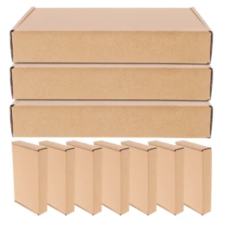Cajas de envío de cartón para embalaje de regalo de pequeñas empresas, embalaje de correo de papel Kraft, 10 Uds.