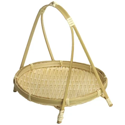 Cestas de paja tejidas de bambú, estante de niveles, mimbre, fruta, pan, almacenamiento de alimentos, decoración de cocina, soporte de placa redonda, contenedor de una sola capa