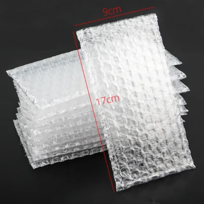 Bolsa de embalaje de burbujas a prueba de golpes, bolsas de espuma de amortiguación transparente de PE, sobre de envoltura de burbujas blancas, 9x17CM, 100 Uds.