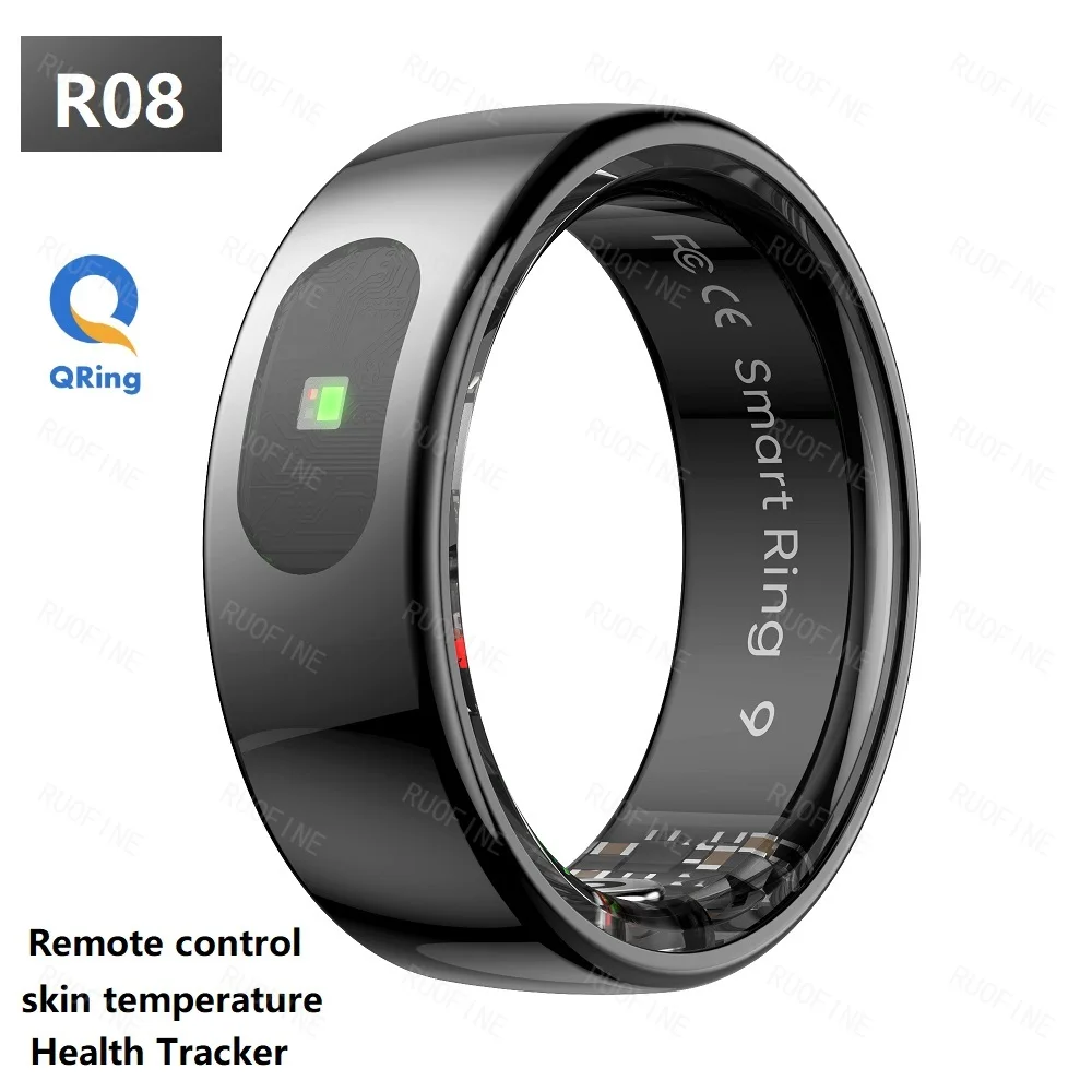 Qring Smart Ring R08 mujeres hombres Control remoto electrónico natación presión arterial Monitor temperatura sueño rastreador Android IOS