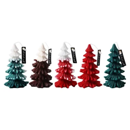 Velas perfumadas en forma de árbol de Navidad, lindas velas de aromaterapia, decoración de velas, decoraciones de mesa para Nochebuena, vacaciones de invierno