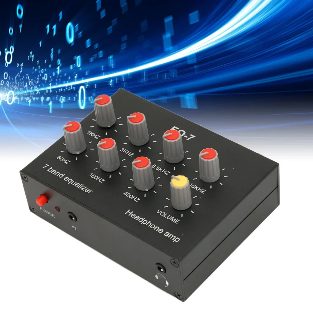 ECUALIZADOR DE SONIDO de 7 bandas, salida RCA, entrada de 12dB, ajuste de graves altos, ecualizador Digital de doble canal