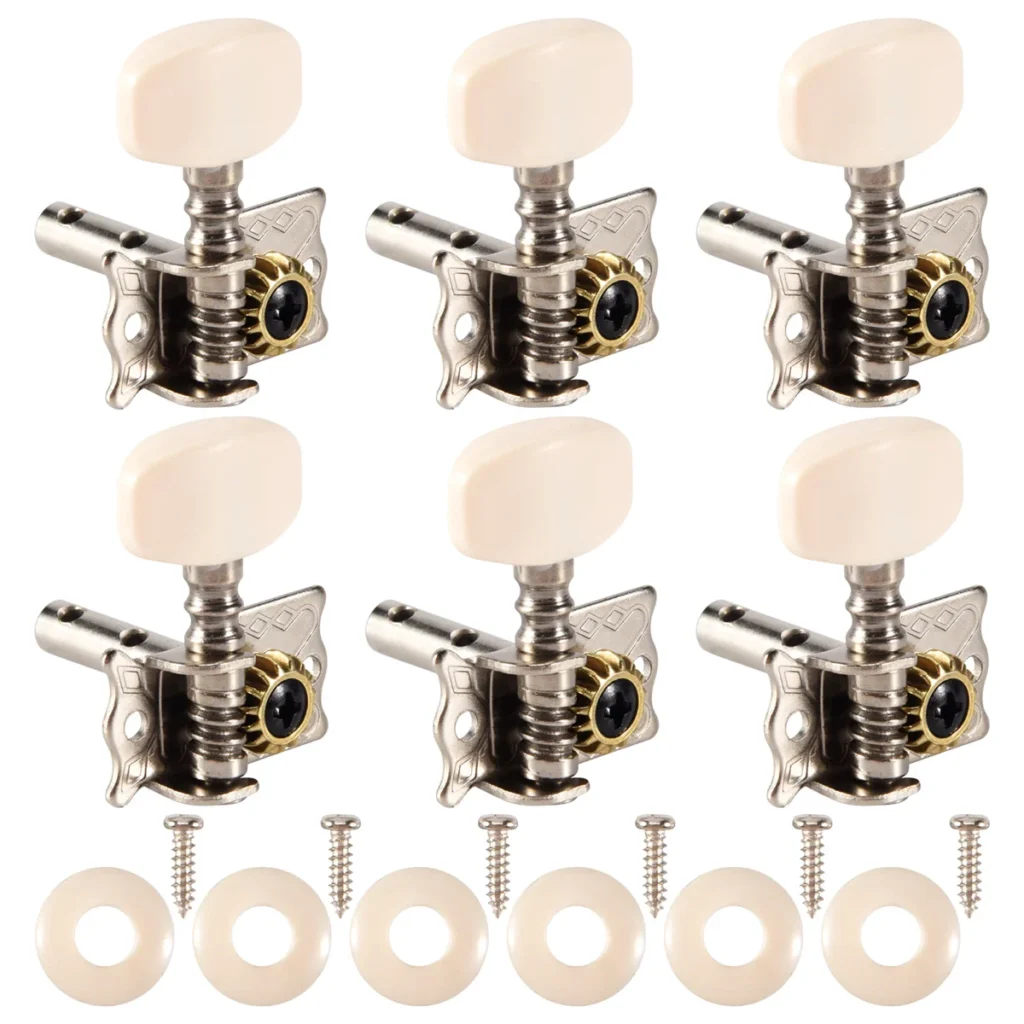 Máquina afinadora de clavijas de afinación de cuerdas de guitarra acústica, 6 uds.