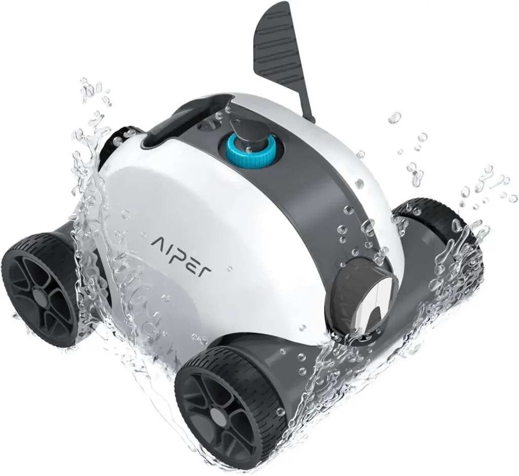 Limpiador robótico para piscinas, robot aspirador inalámbrico para piscinas con motores de doble tracción, tecnología de autoestaque, limpieza de 90 minutos