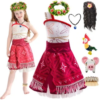 Disfraz de Moana 2 Vaiana para niñas, trajes de juego de rol de dibujos animados, trajes Maui para niños, ropa de Purim, conjuntos de fiesta de cumpleaños