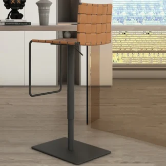 Sillas minimalistas modernas Para salón, Taburetes de Bar de cuero ajustables, color negro, de diseño de lujo, Para Barra, muebles de Bar