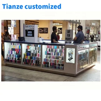Quiosco de diseño moderno para teléfono móvil, accesorios de madera para teléfono móvil, escaparate, quiosco de reparación de teléfono, personalizado