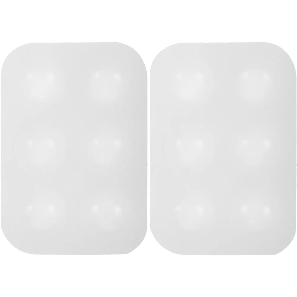 Paleta de silicona de seis agujeros, fácil de limpiar, pintura acrílica de acuarela, bandeja vacía, paletas de Gel de sílice, Mini, 2 uds.