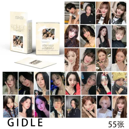 55 unids/set (G) I-DLE nueva serie tarjetas láser Lomo HD Printd tarjetas fotográficas Ye ShuHua Song YuQi Jeon SoYeon Minnie Cho MiYeon regalos para seguidores