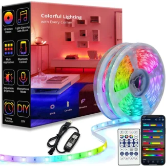 Tira de luces LED WS2812B con Bluetooth, cinta de lámpara LED RGB, cinta Flexible DC5V, decoración de retroiluminación de TV, 5m, SMD5050