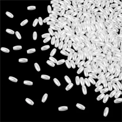Cuentas de perlas de imitación blancas en forma de arroz para pulsera, collares, accesorios para hacer joyas, 200 piezas, 3x6mm, 4x8mm, 6x12mm