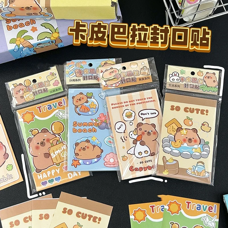 Pegatinas creativas de Capybara para álbum de recortes, pegatinas de sellado decorativas para diario DIY, etiqueta de palo para álbum, 20 paquetes por lote