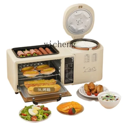 ZC-máquina de desayuno multifunción, horno eléctrico todo en uno para freír y hornear, olla caliente, 4 en 1