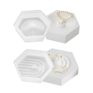 Molde organizador almacenamiento DIY, estante joyería Hexagonal redondo, moldes para proyectos bricolaje, envío directo