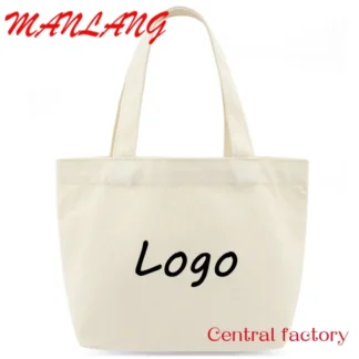 Bolso de mano de lona de tamaño Mini personalizado con logotipo de su empresa, bolsa de compras promocional de algodón con publicidad, bolsa de tela reutilizable