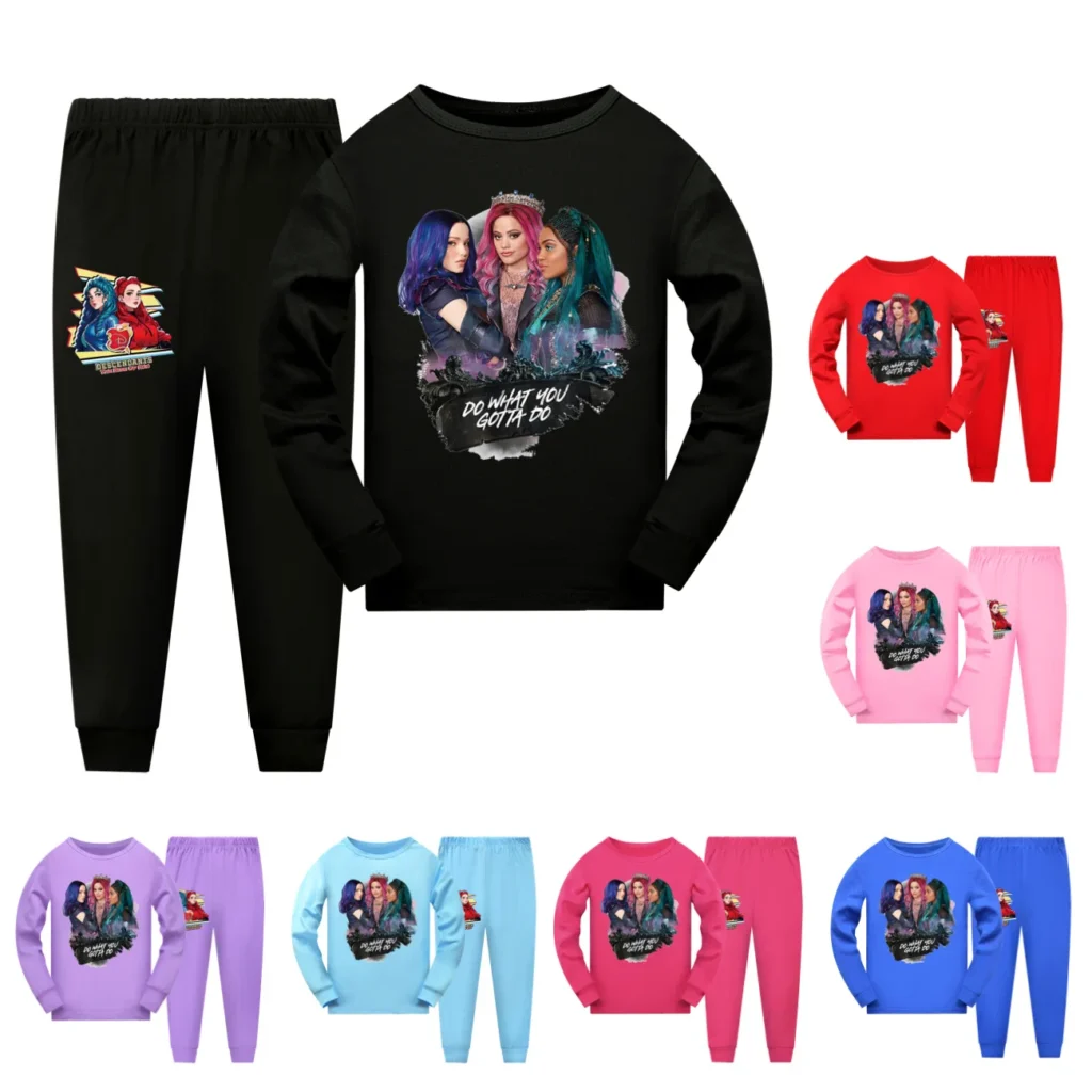 Conjuntos de camisetas de Descendants 4 para niños, ropa de dormir de manga larga para bebés, pijamas para niñas, ropa para el hogar, el mejor regalo para niños