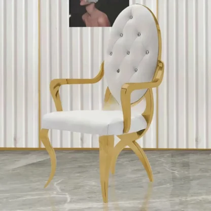Sillas de comedor de acero inoxidable, muebles modernos para el hogar, sillón con respaldo Simple para cocina, silla de comedor informal creativa