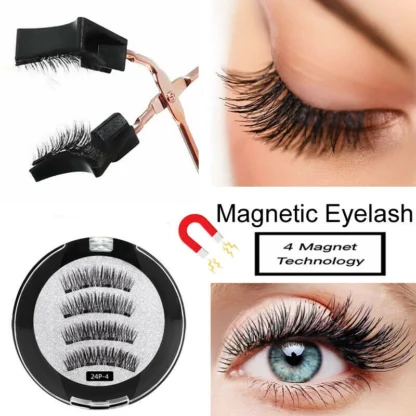 Pestañas magnéticas naturales hechas a mano, pestañas postizas magnéticas reutilizables, extensión de pestañas de visón Natural, herramienta de maquillaje, 2 pares