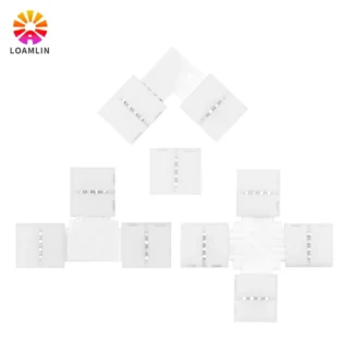 Conector Led de soldadura sin piezas, 2 pines, 3 pines, 4 pines, 5 pines, L / T/X, Conector de esquina para cinta de tira Led RGB RGBW RGBWW de 10mm