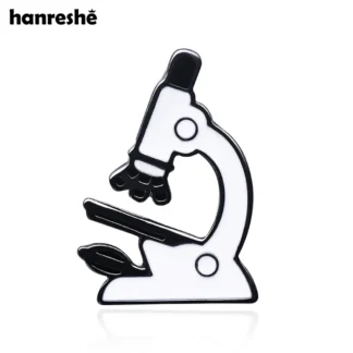 Hanreshe broche de esmalte de microscopio de ciencia, insignia de mochila de solapa, Pin de laboratorio, regalo de joyería para Doctor, científico, estudiante