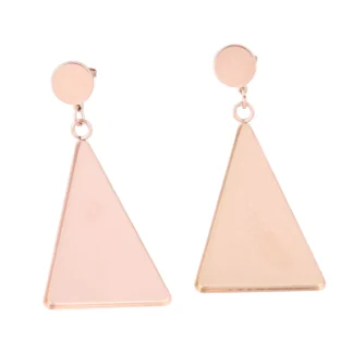 6 uds de acero inoxidable 23x33mm triángulo cabujón pendiente Base espacios en blanco oro rosa Diy Post pendientes tachuelas hallazgos para la fabricación de joyas