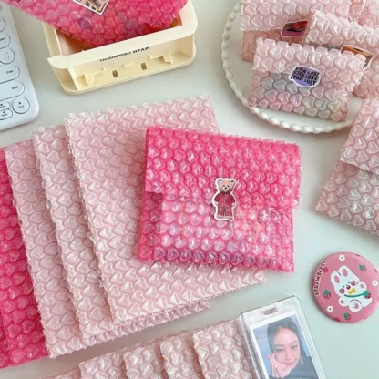 Sobres acolchados a prueba de golpes para pequeñas empresas, bolsa de burbujas con autosellado, color rosa, 10 piezas
