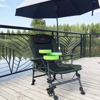 Silla de pesca de alta resistencia, silla de Camping de gran tamaño con reposapiés, soporte de Espalda alta ajustable de 160 °, portátil