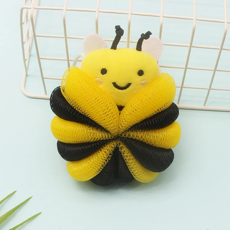 Esponja de abeja para baño, Bola de ducha, frotamiento, lavado de ducha, olla corporal, cepillo de masaje duradero de Color, herramientas para niños