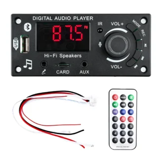 Placa decodificadora de MP3 para coche, placa base amplificadora de Audio, 2x50W, Bluetooth, con Radio, micrófono, enchufe, DC5-25V de grabación