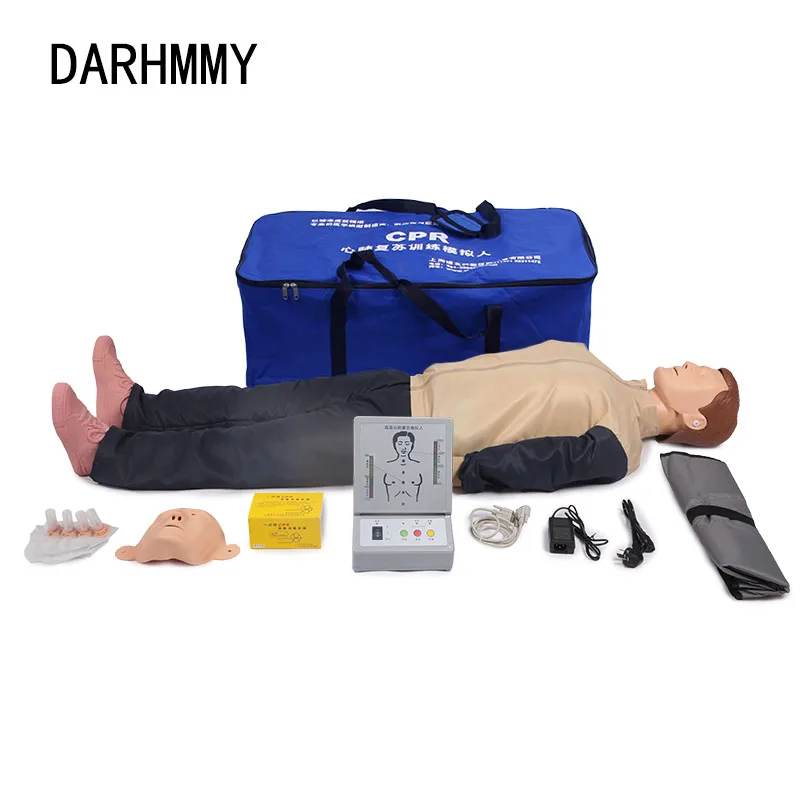 DARHMMY maniquí RCP de cuerpo completo para adultos, modelo de entrenamiento RCP, maniquí con retroalimentación con tubo endotraqueal