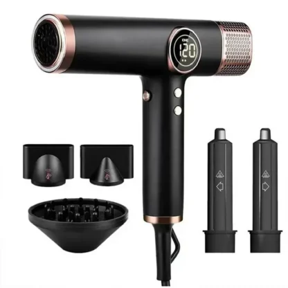 Secador de pelo de alta velocidad sin escobillas bldc de iones negativos, 1600W, 3 niveles, salón profesional, mini viaje