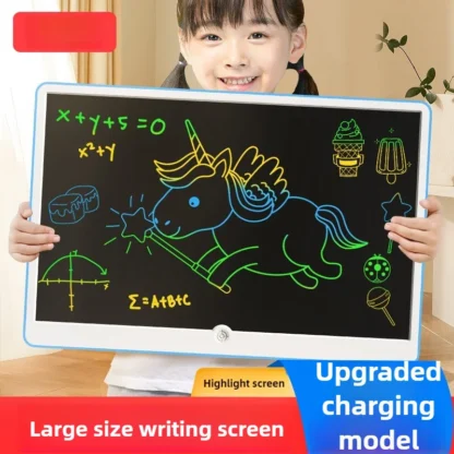 Tablero de escritura a mano LCD de 19 pulgadas, enseñanza de pintura y graffiti, tablero de práctica electrónico en color de pantalla grande para uso doméstico, pizarra