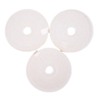 Cinta de espuma autoadhesiva para puerta, ventana, sellado de puerta, burlete, 6 mm de ancho x 3 mm de grosor, 3 piezas cada color blanco